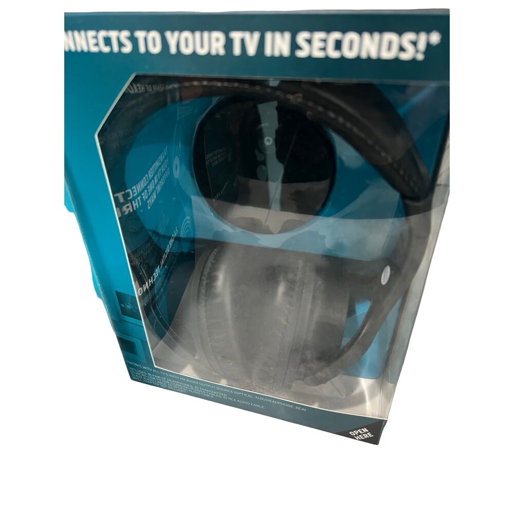 2 Sharper Image Own Zone Wireless TV Headphones w/ Transmitters 100ft Black - Picture 8 of 8
